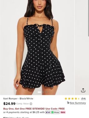 Black & White Polka Dot Romper